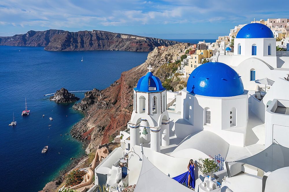 Oia auf Santorin im Abendlicht