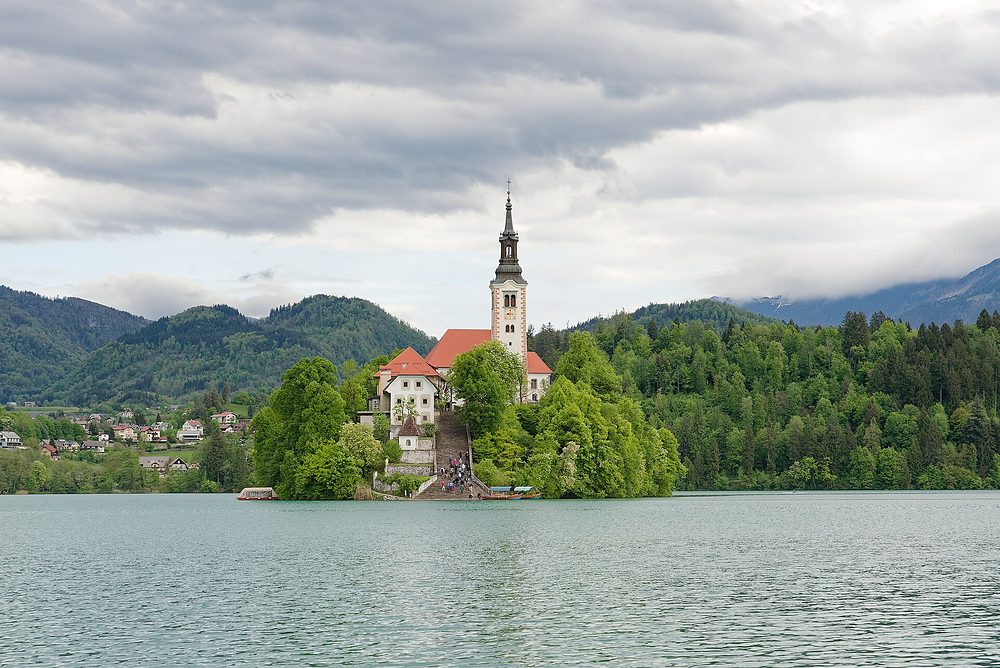 Die Insel im Bleder See in Slowenien